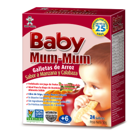 Galletas de Arroz Baby Mum Mum - Sabor Manzana y Calabaza