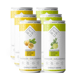 Pack Bebidas Energéticas 100% natural Sabor Maracuyá Menta y Lima Romero 6 Unidades