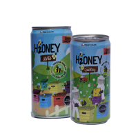 Display 24 latas H2ONEY Bebida finamente gasificada endulzada y saborizada con miel de abejas, Sabor Ulmo y Quillay